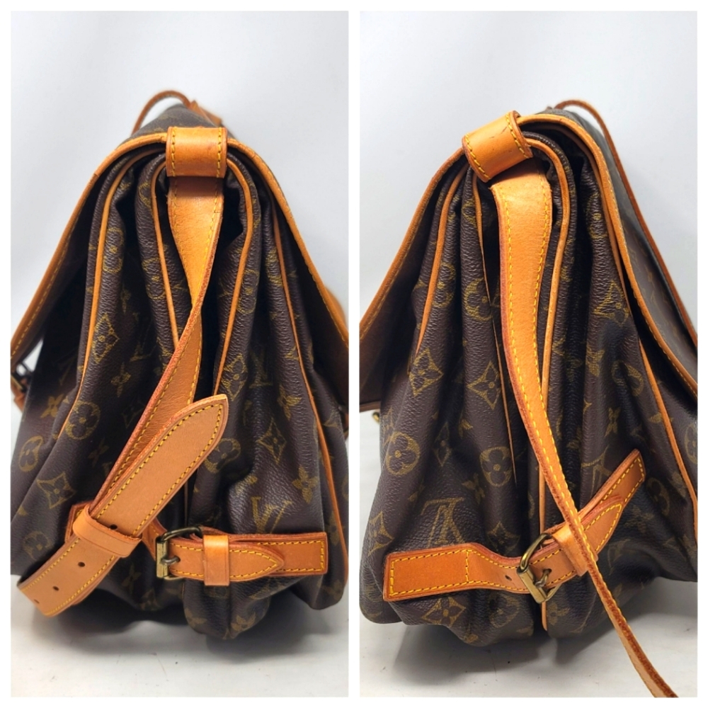 Louis Vuitton Saumur 35 Monogram Canvas Shoulder Crossbody Hand Bag Vintage Auth - Picture 5 of 14